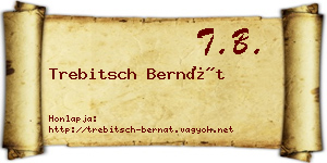 Trebitsch Bernát névjegykártya